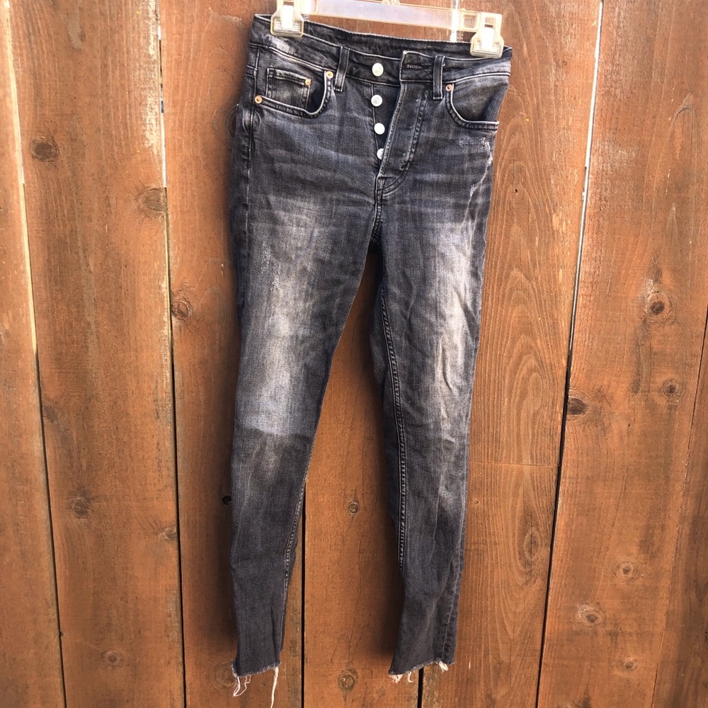 Women’s button-up skinny ankle high-waisted jeans